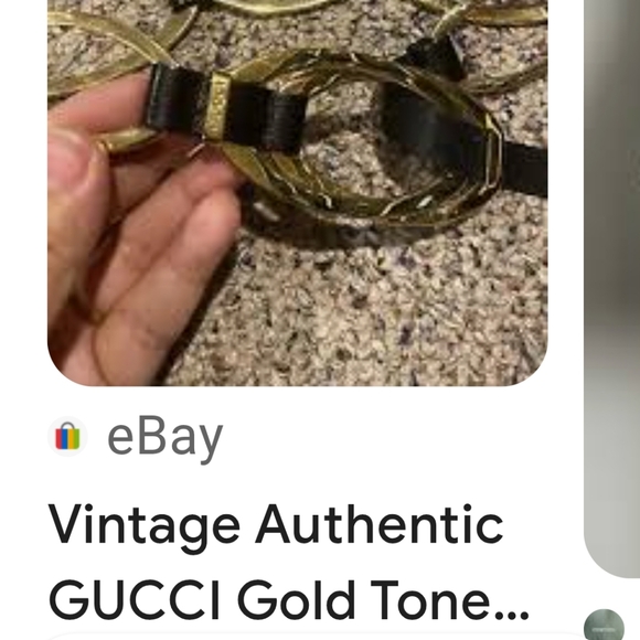 Vintage Gucci Black and Gold Oval Link Belt - Picture 14 of 14